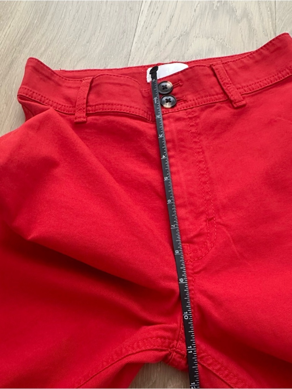 H&M Canvas Trousers Red Wide Leg Pants Jeans Size 2 New July Summer Straight Leg - Picture 15 of 16
